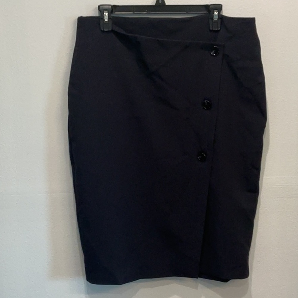 Express Charcoal Button-Accent Pencil Skirt
